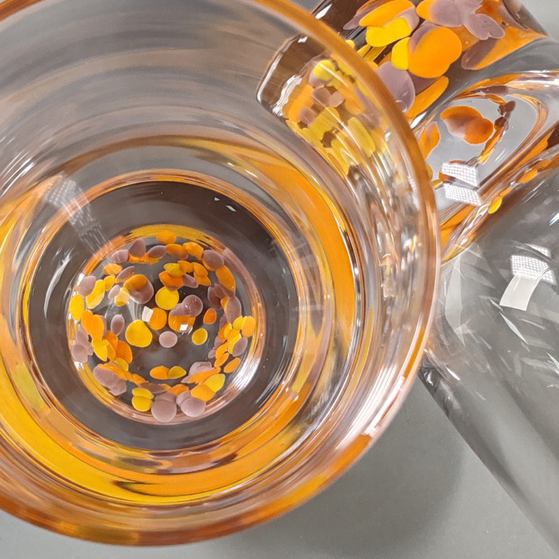 jakość Confetti Decorative DOF Glass Handmade Crystal Tumbler Water Glasses Mexico Rock Glass Cup for Wedding Party Gift fabryka