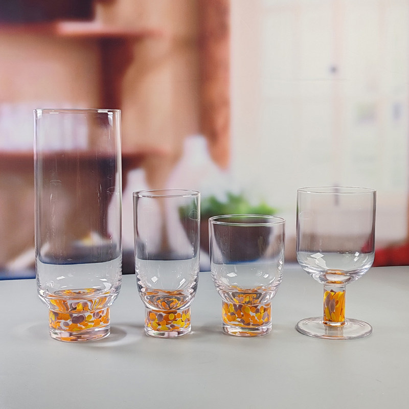 jakość Szkło kryształowe Konfetti ręczne Dekoracyjne DOF Szkło Tumbler Szkła wodne Meksyk Rock Szkło Puchar Ślubny Urodziny Wino fabryka