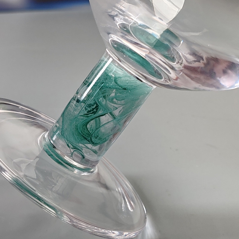 jakość Mexican Confetti Design Elegant Water Goblets Luxury Hand Blown Confetti Cocktails Glass Cup Romantic Short Stem Wine Glasses fabryka