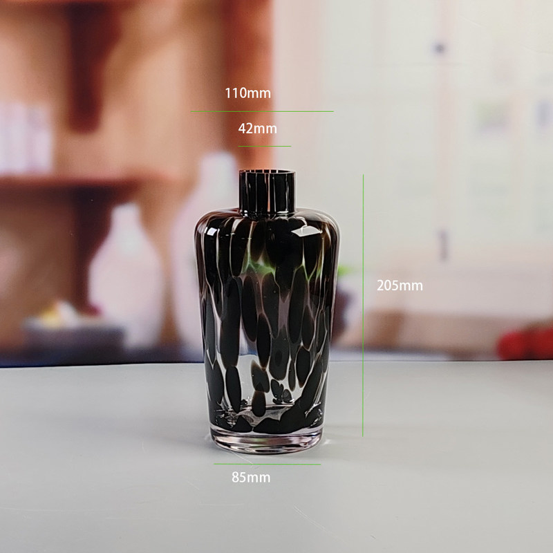 jakość Handmade Amber Glass Vase Modern Unique Vase for Table Centerpiece Decorative Flower Vases for Home Office Wedding(S size) fabryka