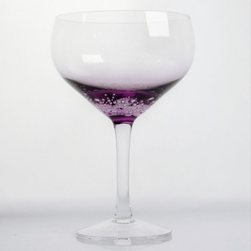jakość Lavender bubble Crystal Wine Glass handblown with gradient tint and delicate trapped bubbles combining elegance with durability fabryka
