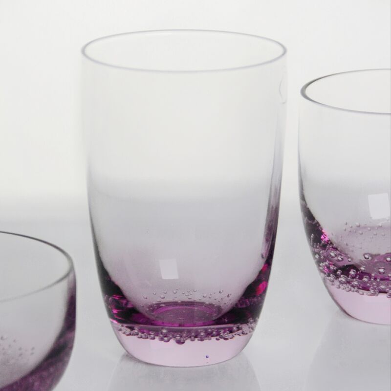 jakość Crystal Wine Glass handblown with subtle trapped bubbles and a soft lavender to clear gradient combining beauty and durability fabryka