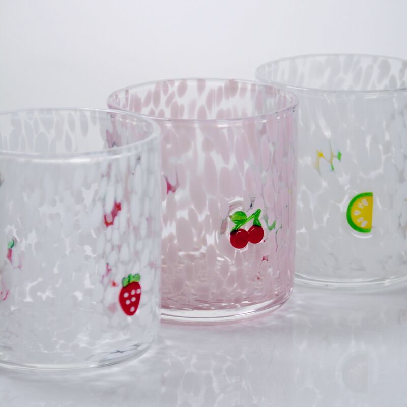 jakość Tumbler Drinking Glasses hand crafted with dreamy confetti patterns and fruity designs that bring joy to your table setting fabryka
