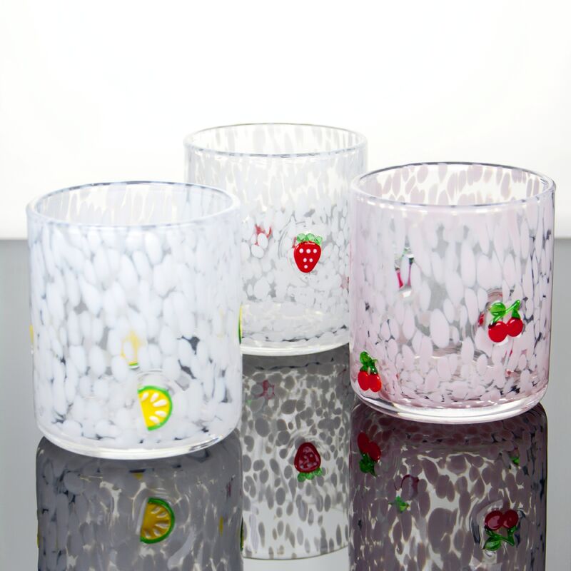 jakość Tumbler Drinking Glasses hand crafted with dreamy confetti patterns and fruity designs that bring joy to your table setting fabryka