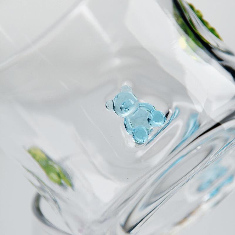 jakość Szklanka z ręcznie dmuchanym misiem żelkowym, przezroczysty kubek 400 ml z uroczym kolorowym misiem, zabawna szklanka do whisky i soku dla dzieci i dorosłych, uroczy prezent barowy fabryka