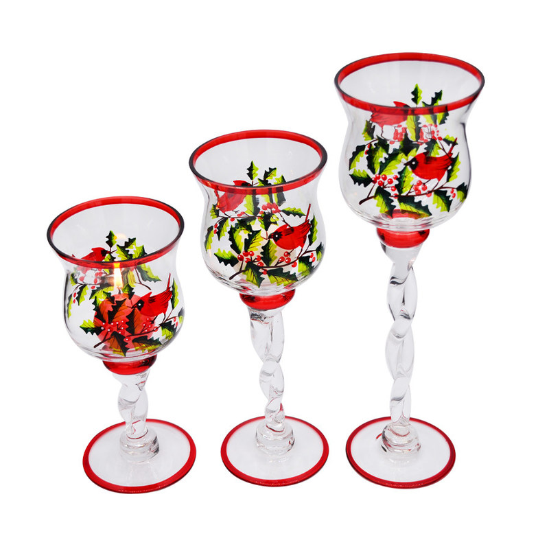 jakość Glass Candle Holders For Christmas fabryka