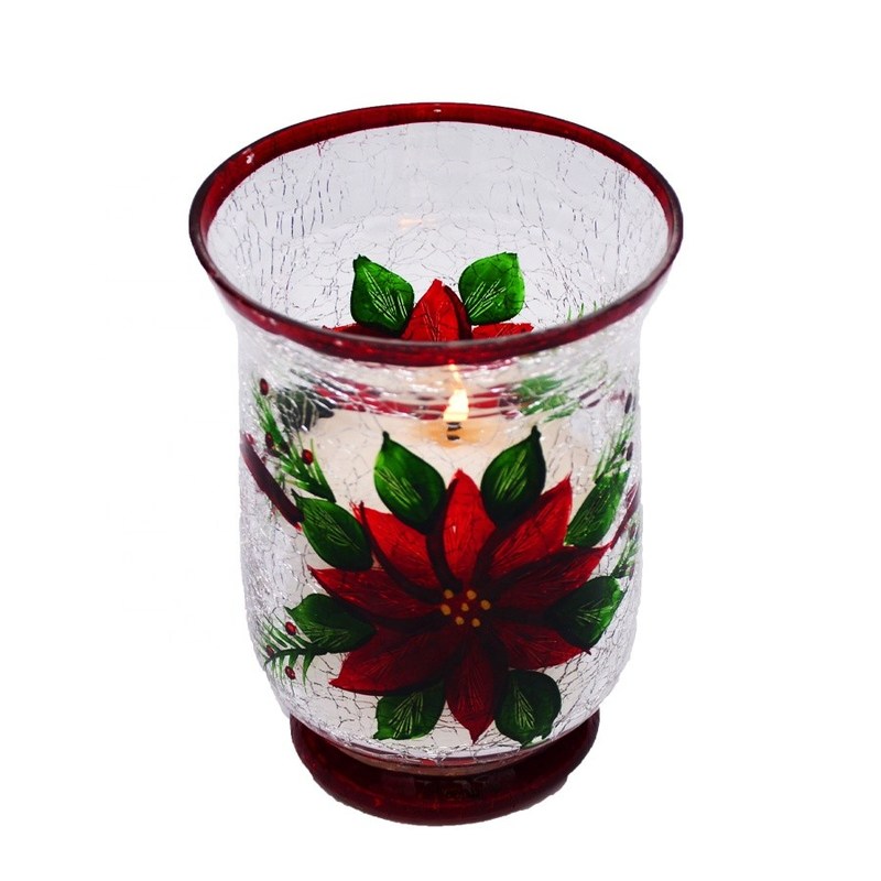 jakość Ice Crack Classic American Glass Hurricane Candle Holder fabryka