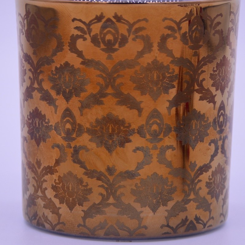 jakość Copper Glass Candle Holders With Laser Engrave Pattern fabryka