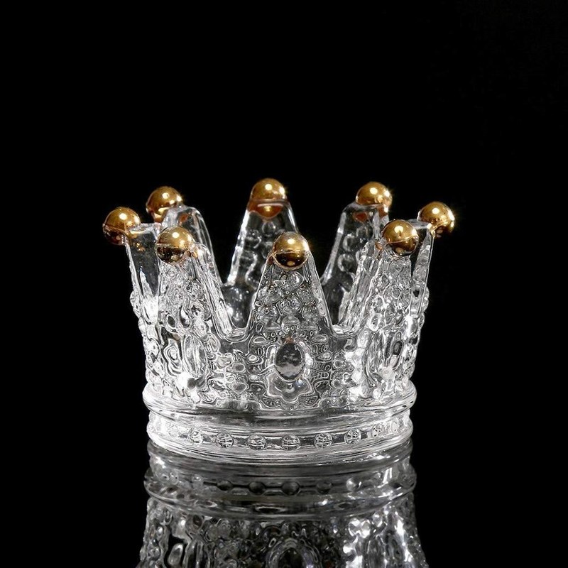 jakość Classic Crown Clear Glass Candle Holders fabryka