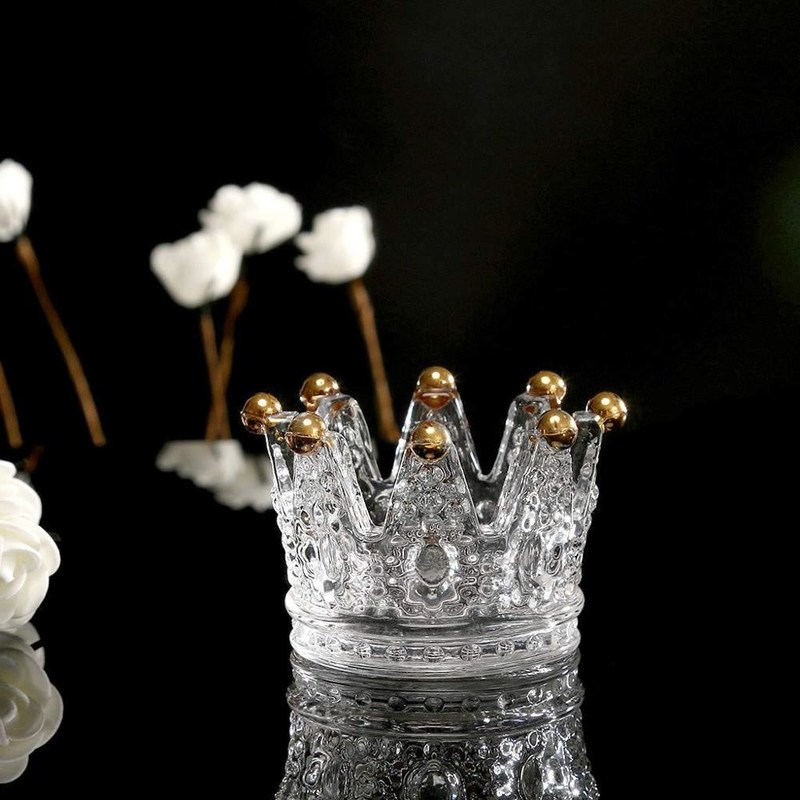 jakość Classic Crown Clear Glass Candle Holders fabryka