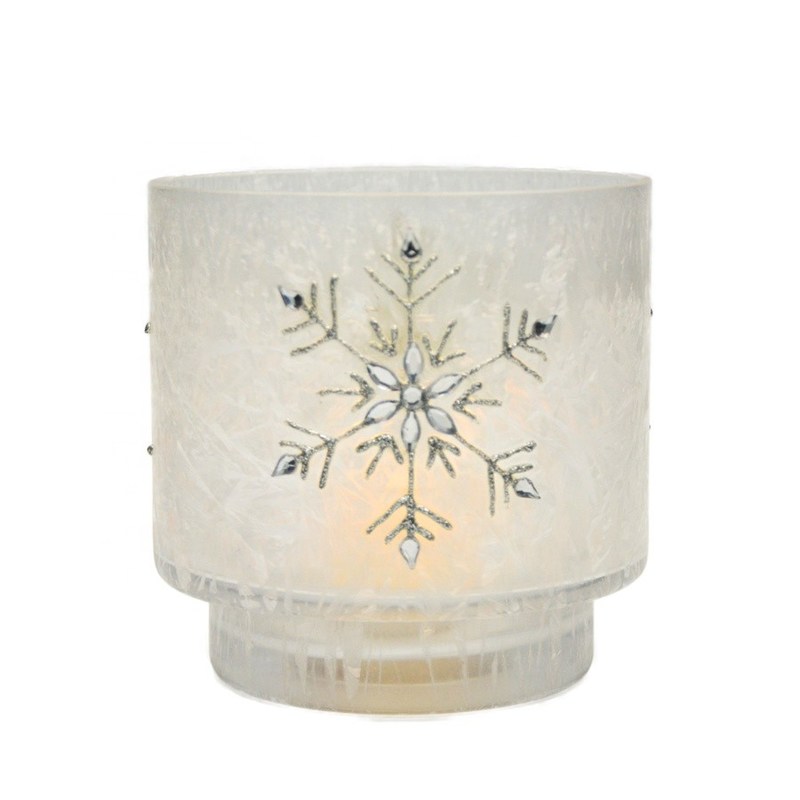 jakość Snow Flake Glass Candle Holders fabryka