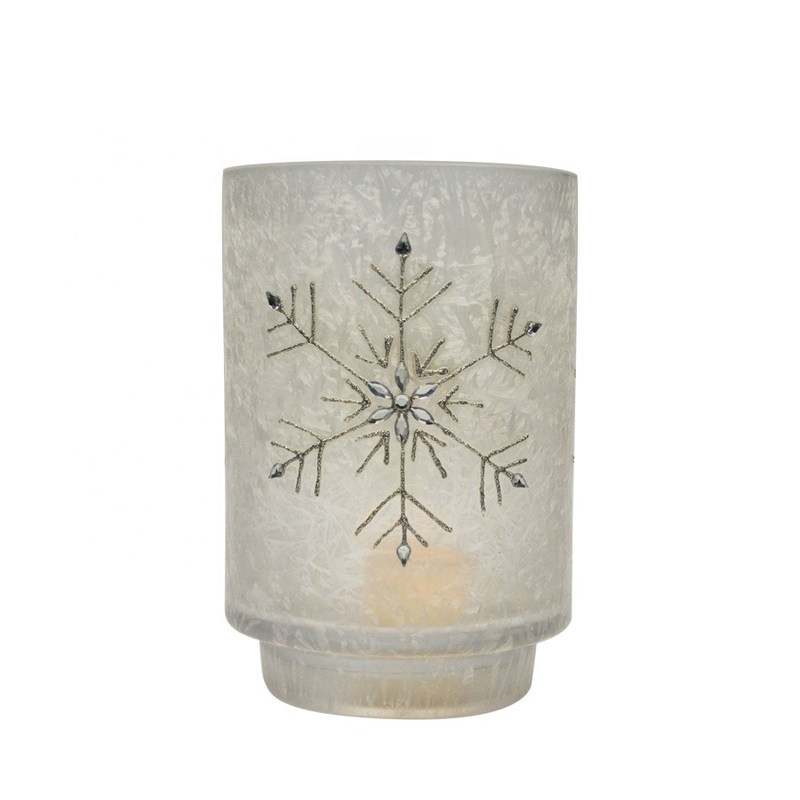 jakość Snow Flake Glass Candle Holders fabryka