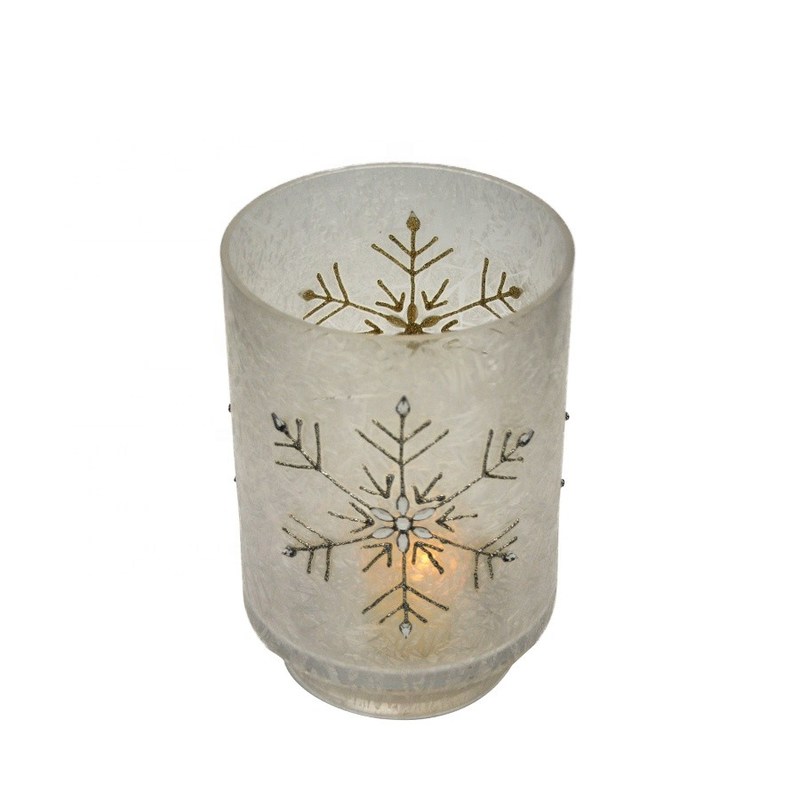 jakość Snow Flake Glass Candle Holders fabryka