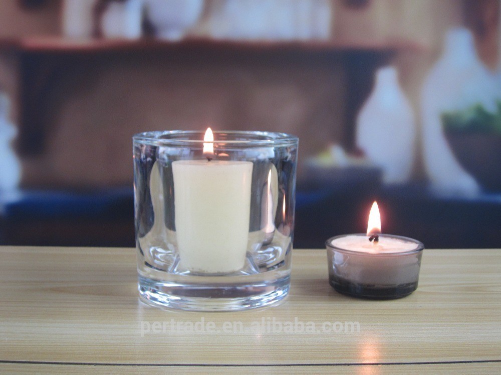jakość Thick Wall Glass Cylinder Candle Holders For Table Decoration fabryka