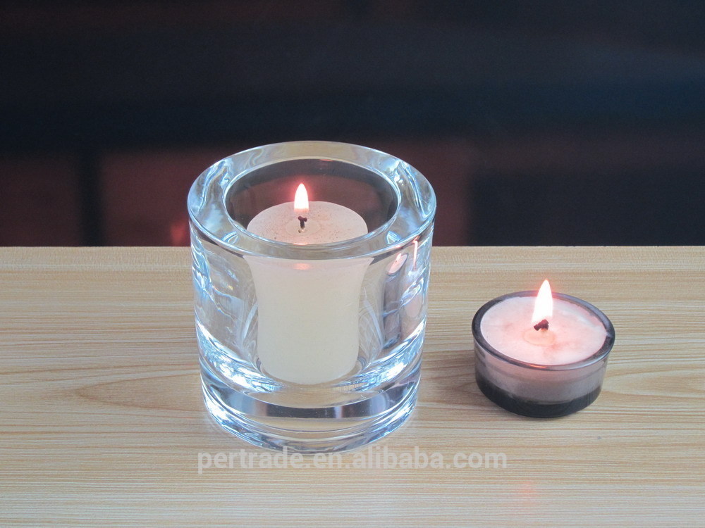 jakość Thick Wall Glass Cylinder Candle Holders For Table Decoration fabryka