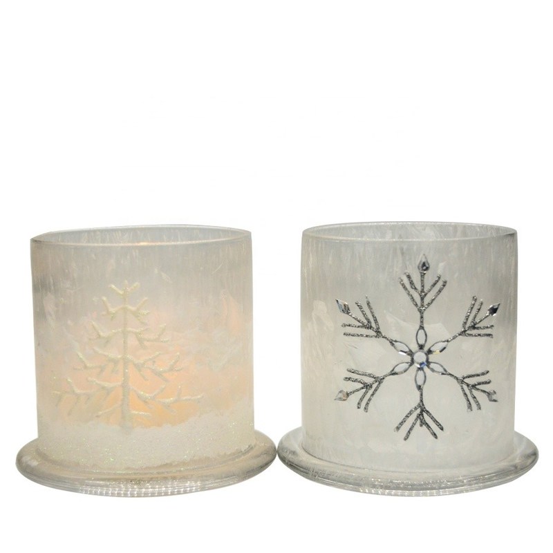 jakość Frost Glass Candle Holders , Glass Cylinder Candle Holders For Holiday Decoration fabryka