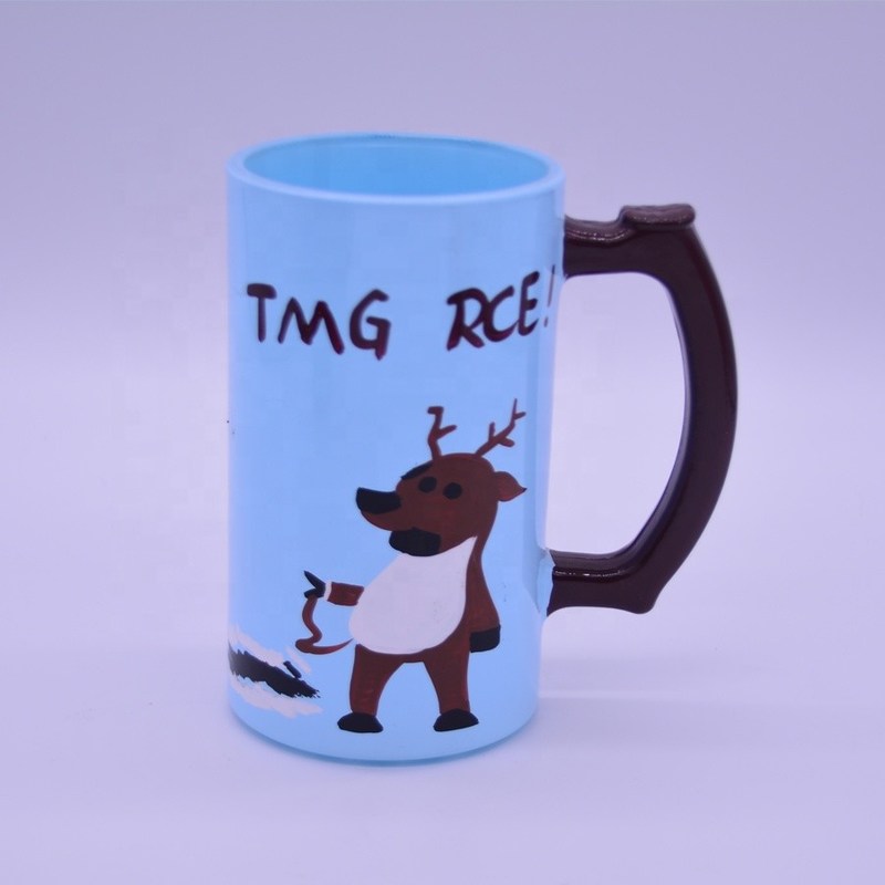 jakość Color Decorated Steins Customize Handpainted Glass Beer Mug fabryka