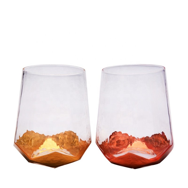 jakość Customize Stemless Gold Foil Decorated Crystal Wine Glass fabryka