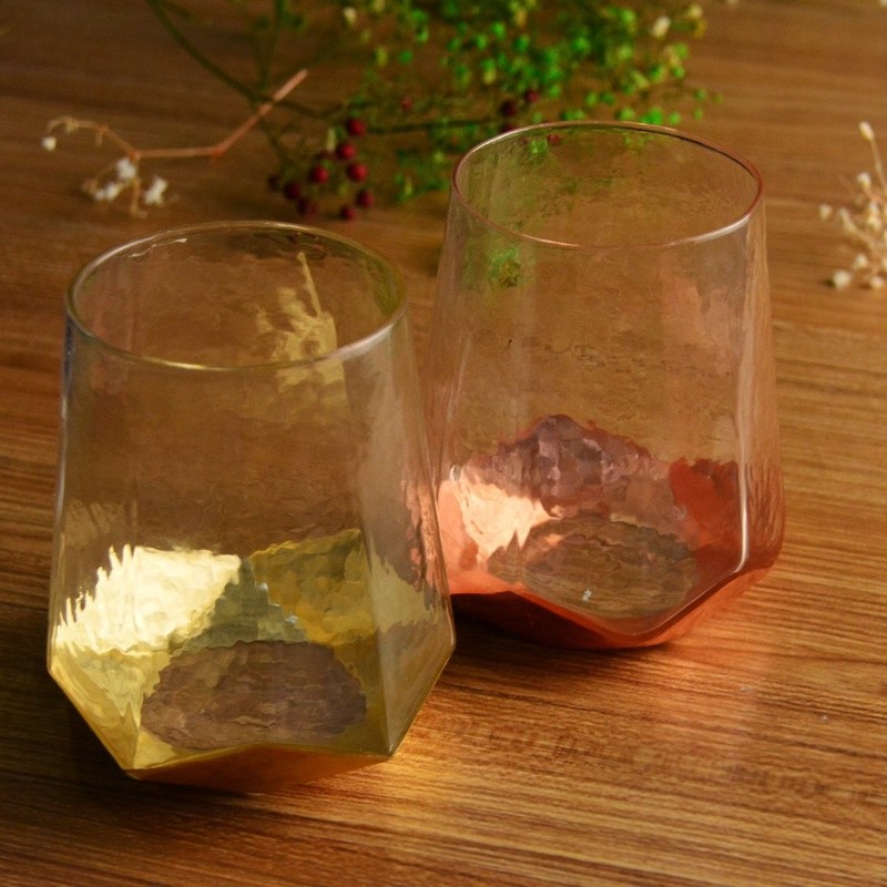 jakość Customize Stemless Gold Foil Decorated Crystal Wine Glass fabryka