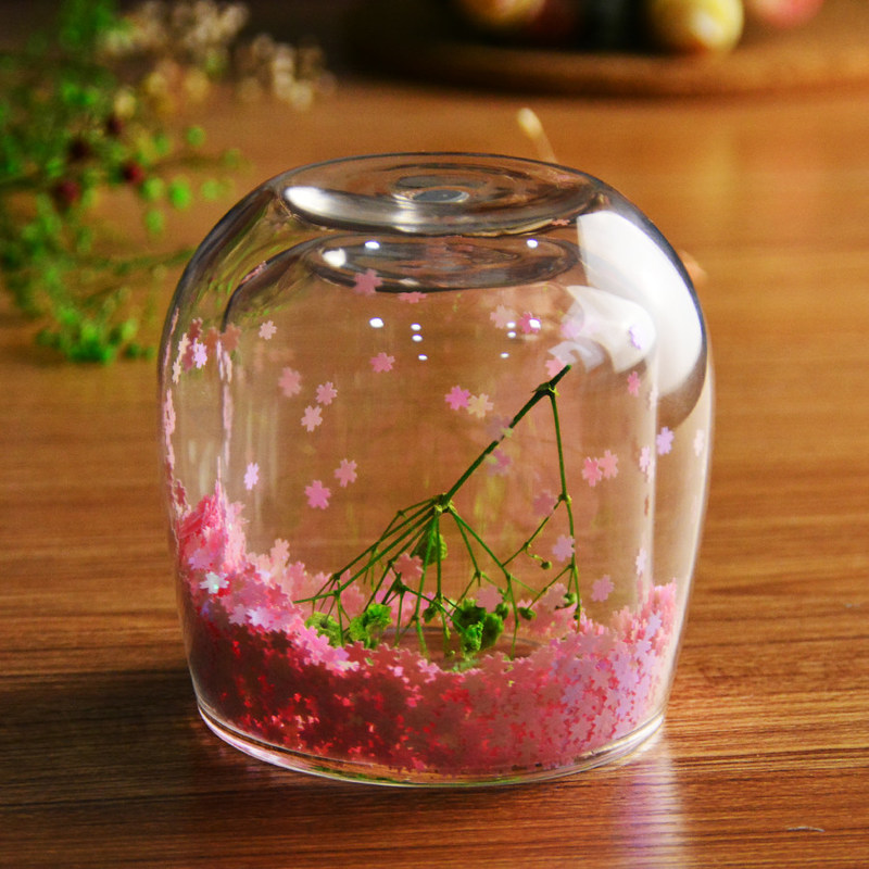 jakość Customized Double Wall Glass Coffee Cup Decorative Glitter Tumbler Drinking Glasses fabryka