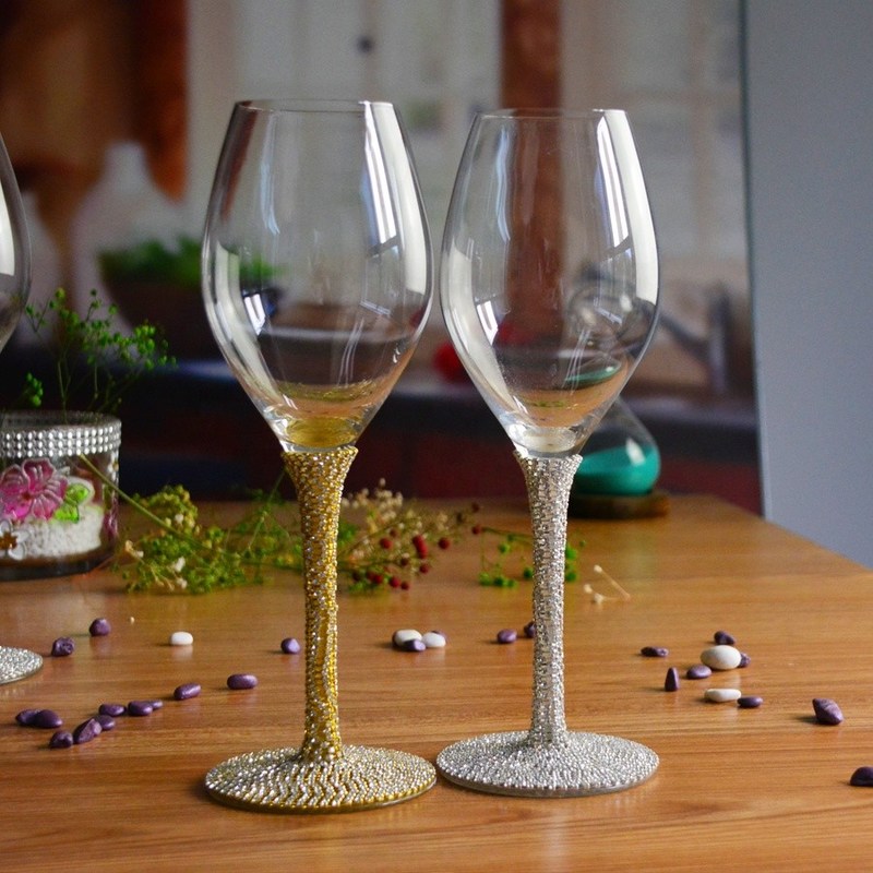 jakość Diamonds Decorated Crystal Wine Glass As Anniversary Gift fabryka