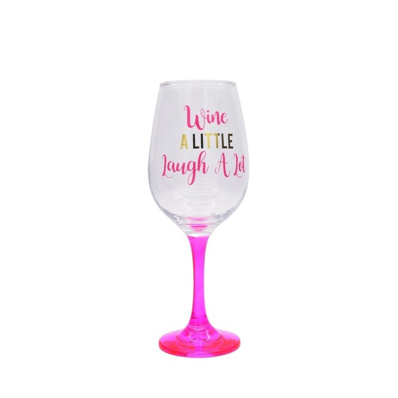 jakość 340ml Crystal Wine Glass With Funny Fonts Decal Decoration fabryka