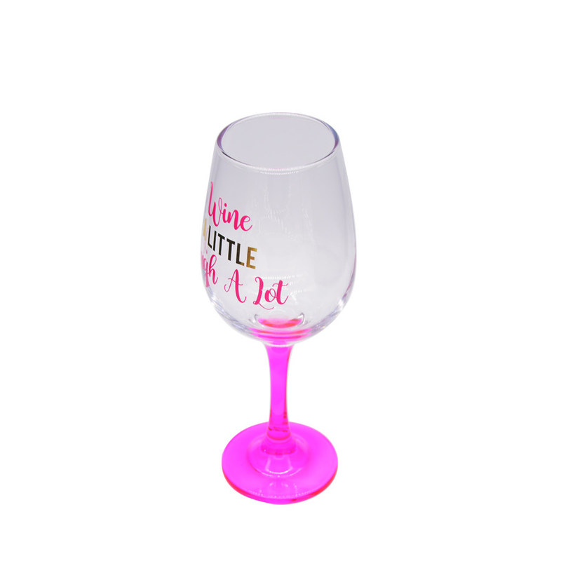 jakość 340ml Crystal Wine Glass With Funny Fonts Decal Decoration fabryka