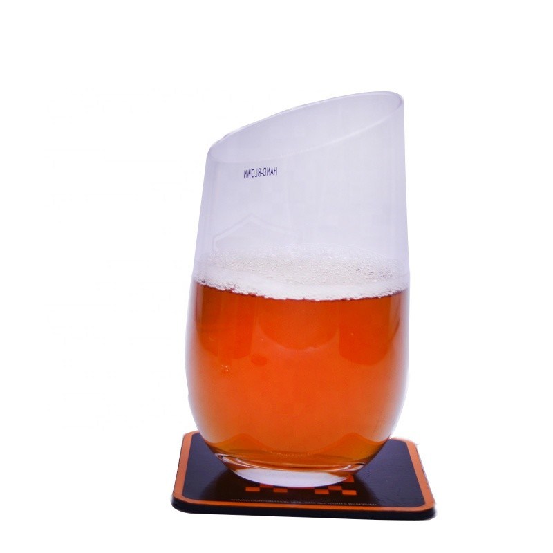 jakość Bevel Oblique Edge Stemless Crystal Wine Glass With Angle Top fabryka