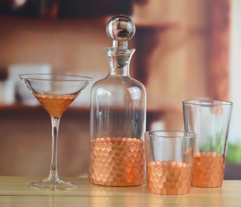 jakość 450ml Gold Cutted Honeycomb Stemless Crystal Wine Glass fabryka