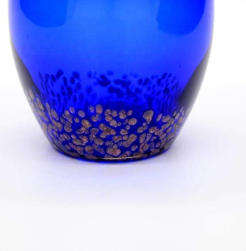 jakość Handblowned Blue Rock Golden Dots Crystal Wine Glass fabryka