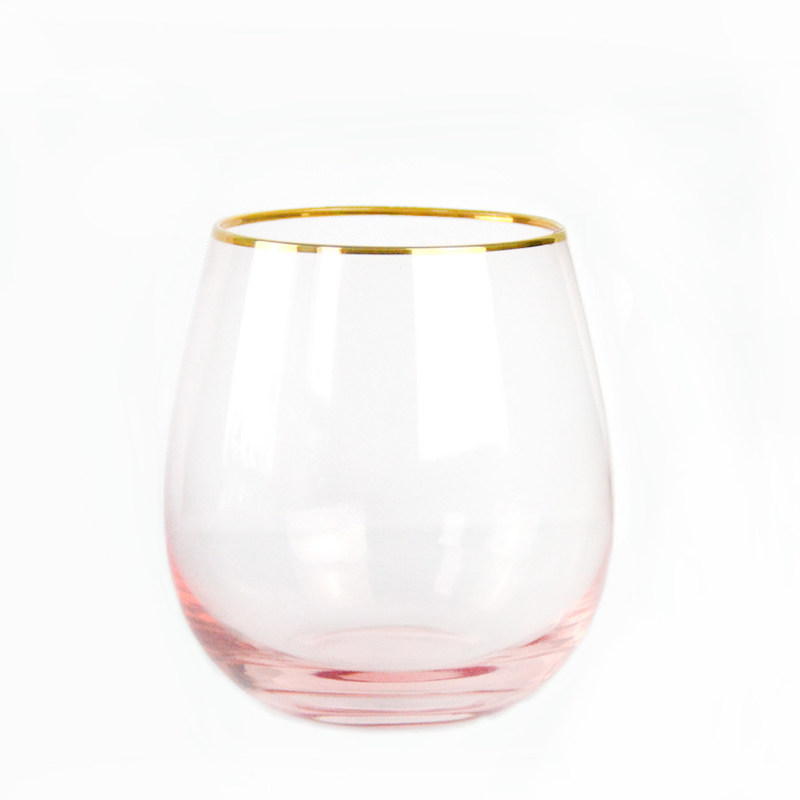 jakość Gold Rim Pink Crystal Wine Glass For Holiday Party fabryka