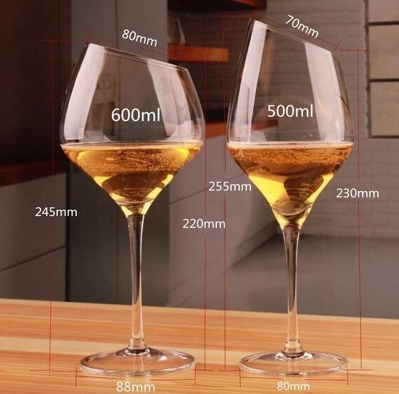 jakość Customized Slanted Top Edge 450ml Fine Crystal Glasses fabryka