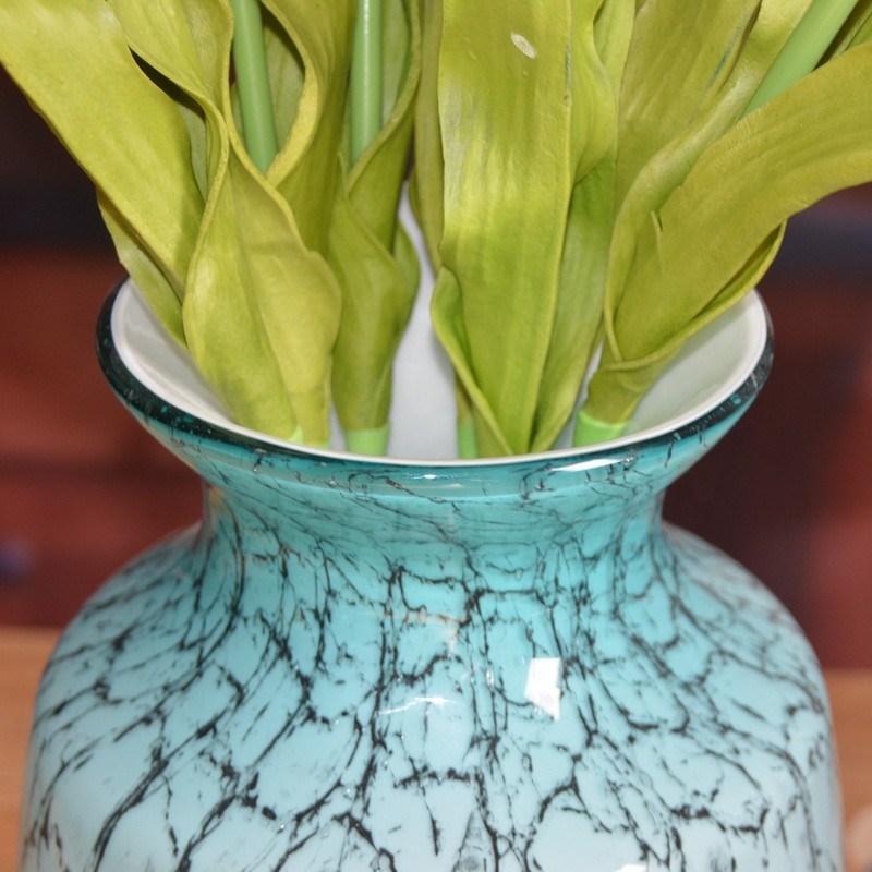 jakość Oriental Color Marble Decorative Glass Vase , Tall Centerpiece Vases For Hotle fabryka