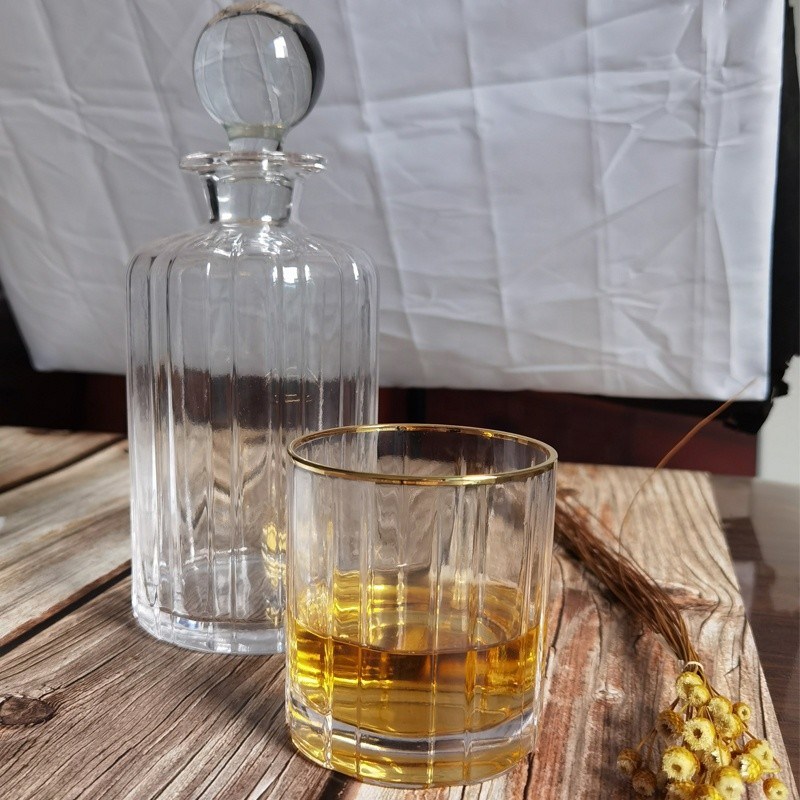 jakość Customized Gold Rim Whole Set Handmade Whiskey Glass fabryka