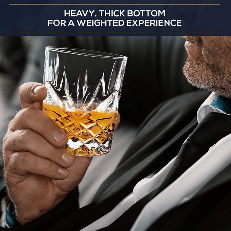 jakość Old Fashioned Lead Free Embossed 10 Oz Whiskey Glasses , Whiskey Tasting Glasses fabryka