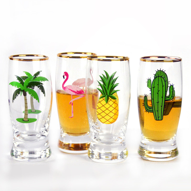 jakość Color Decal Printed Unique Shot Glasses fabryka