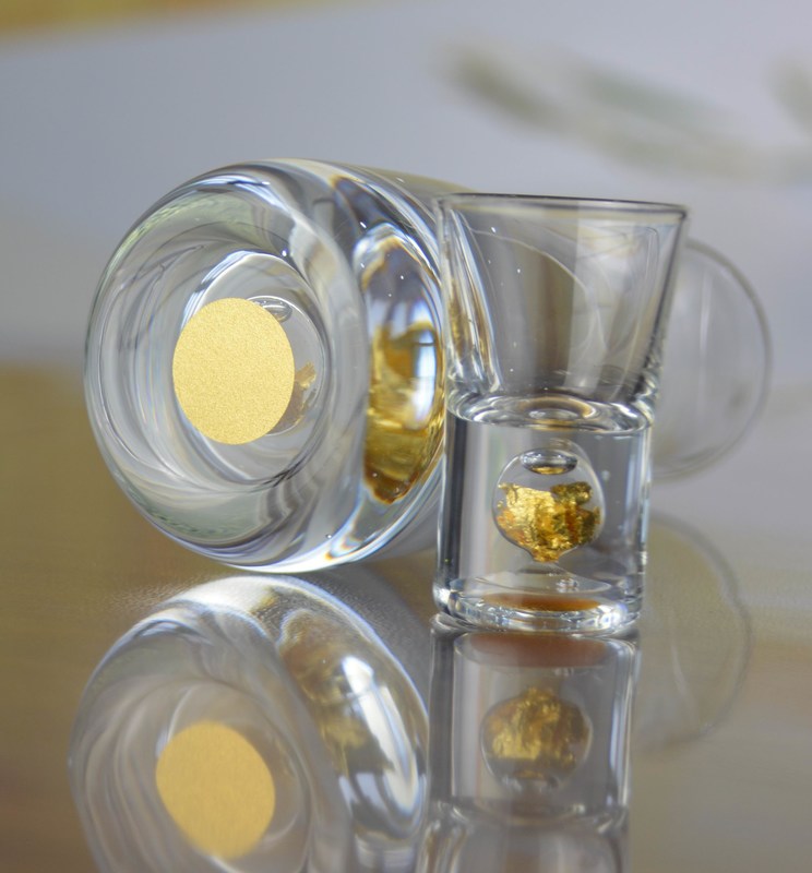 jakość Gold Foil Bottom Shot Glass Set fabryka