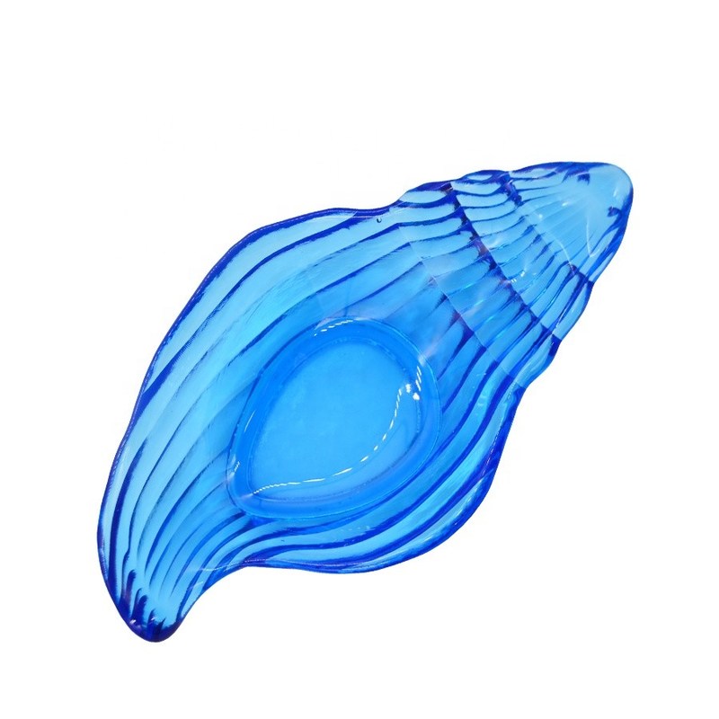 jakość Ocean Series Sea Shell Blue Glass Charger Plate For Dessert fabryka