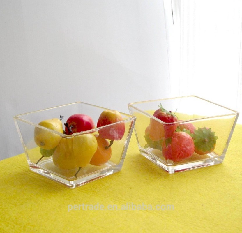jakość Transparent Square Shaped Glass Salad Bowl , Crystal Salad Bowl For Home fabryka