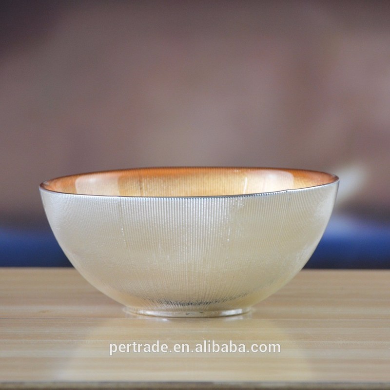 jakość Silver Gold Decorated Glass Charger Plates For Salad Bowl fabryka