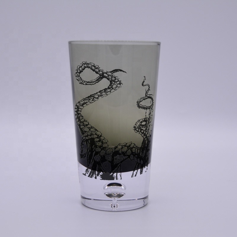 jakość Grey Color Air Bubble Bottom Unique Cocktail Glasses . Bohemian Drinking Glasses fabryka