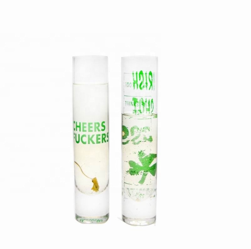 jakość Long Sparkling Crystal Cocktail Glasses With Color Decal fabryka