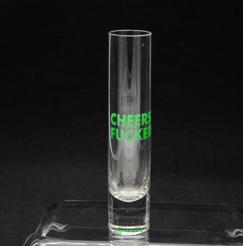 jakość Long Sparkling Crystal Cocktail Glasses With Color Decal fabryka