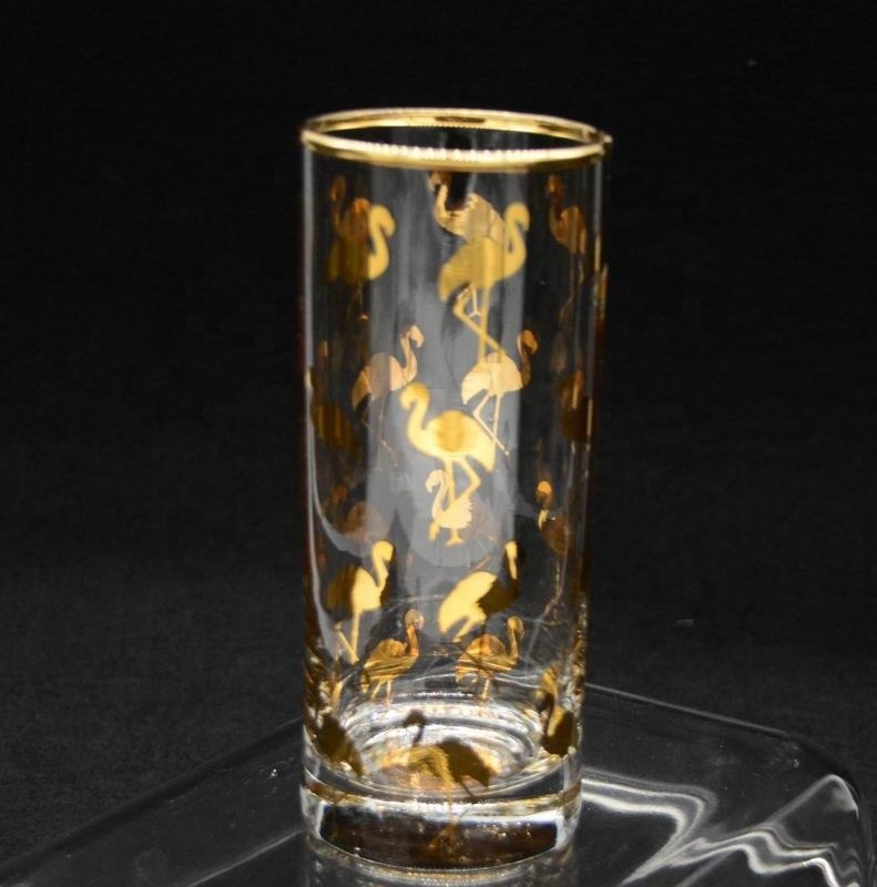 jakość Golden Flamingo Printed Crystal Highball Glasses For Restaurant fabryka