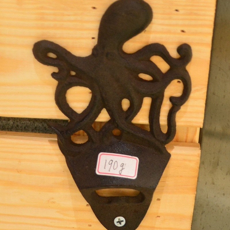 jakość Rustic Wall Mounted Octopus Antique Cast Iron Bottle Opener fabryka