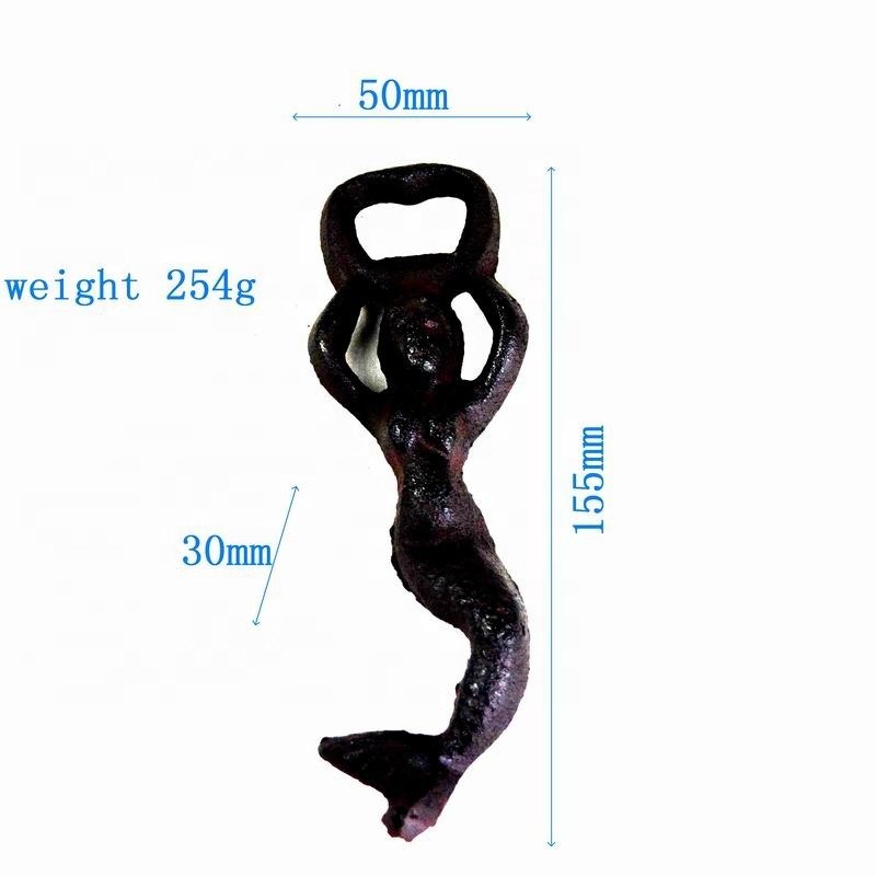 jakość Customized Mermaid Cast Iron Wine Bottle Opener For Bar fabryka