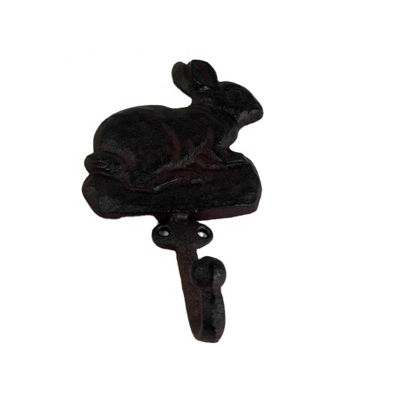 jakość Antique Cute Rabbit Cast Iron Hat Hooks Cast Iron Crafts fabryka