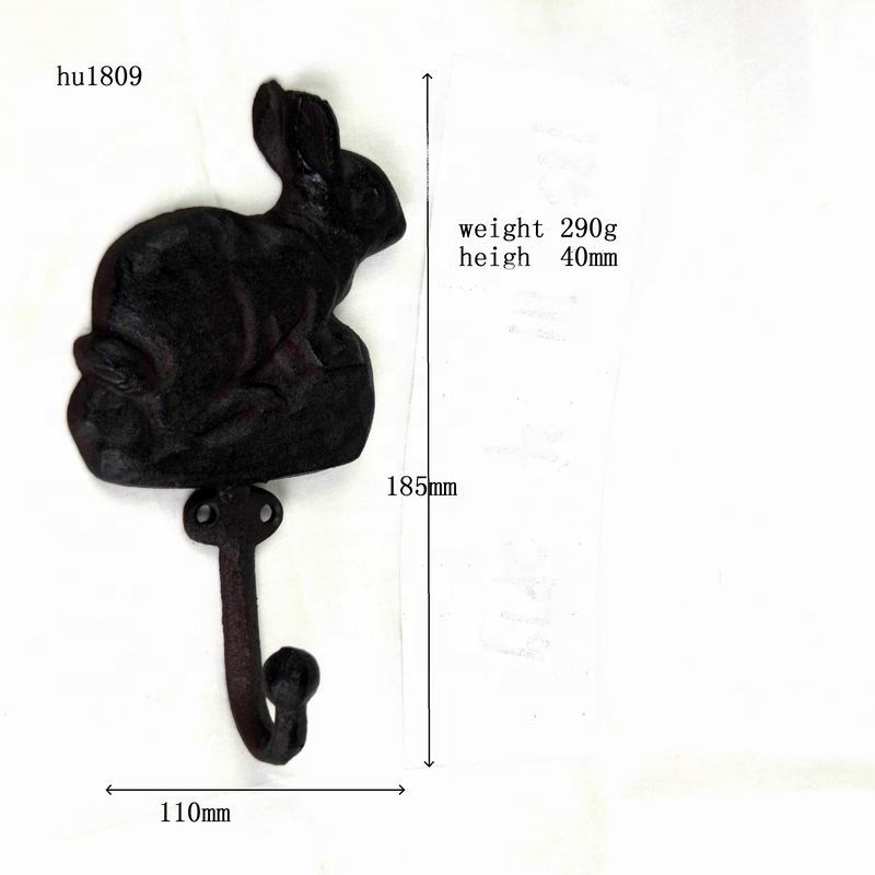 jakość Antique Cute Rabbit Cast Iron Hat Hooks Cast Iron Crafts fabryka