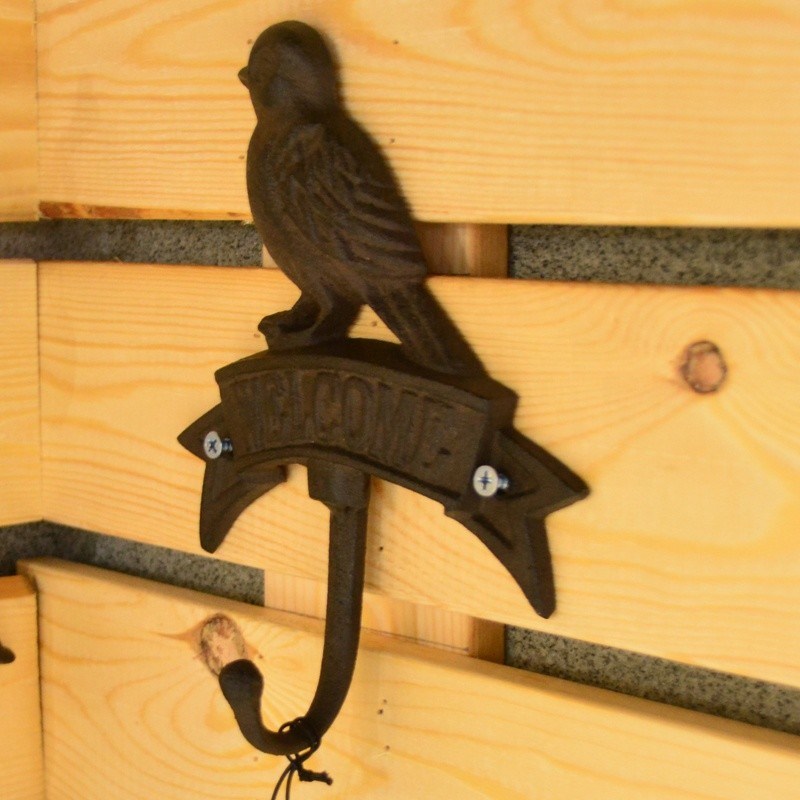 jakość Antique Wall Mount Bird shape Black Iron Coat Hooks fabryka