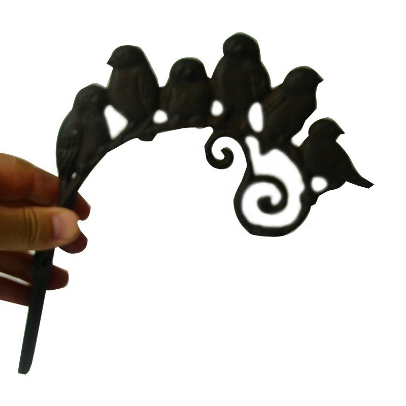 jakość Antique Wall Mount Bird shape Black Iron Coat Hooks fabryka